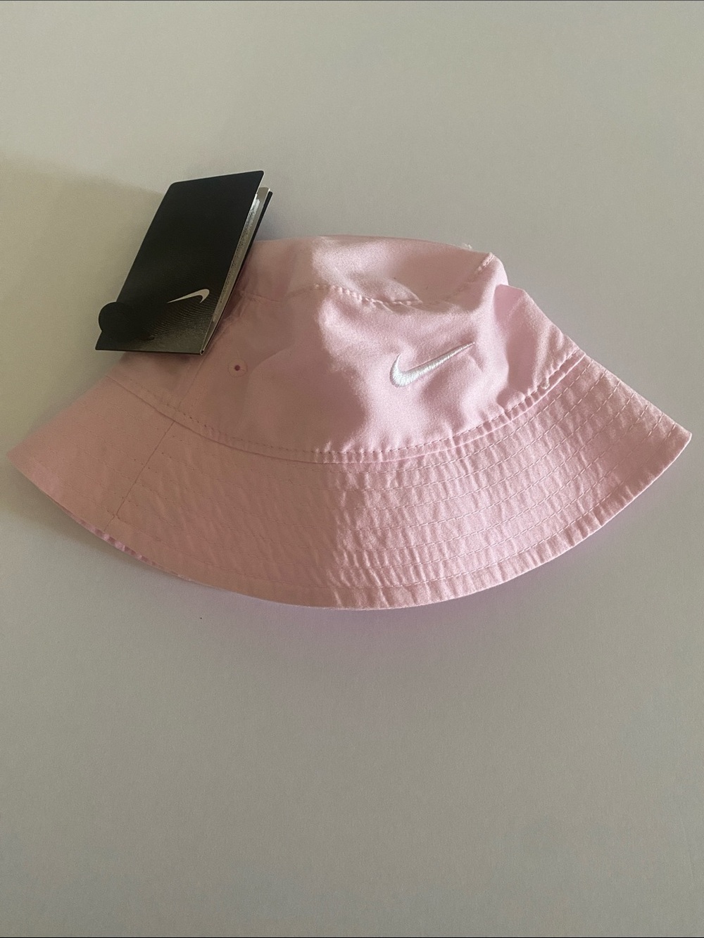 Nike Kids Pink Bucket Hat with White Swoosh